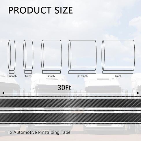 30FT x 4" Carbon Fiber Wrap Pin Striping Tape for Cars,Carbon Fiber Tape for All Vehicles Body Components,Universal Automotive Pinstriping Tape Car Decorations for Car Truck (4 inch) in Saudi Arabia