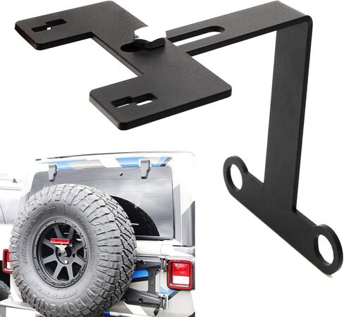 iJDMTOY High Mount Third Brake Light Behind Spare Tire Relocation Kit Compatible With 2018-up Wrangler JL in Saudi Arabia