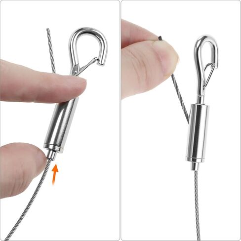 QWORK Picture Hanging Kit, 8 Pcs 6.6 ft Adjustable Mirror Frame Hanging Wire Kit, 304 Stainless Steel Cables with Hooks, Supports Up to 66 lbs in Saudi Arabia