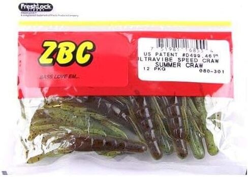 مجموعة Zoom UltraVibe Speed ​​Craw-Pack مكونة من 12 قطعة (مخلب أسود وأحمر/أحمر، 3.5 بوصة) in Kuwait
