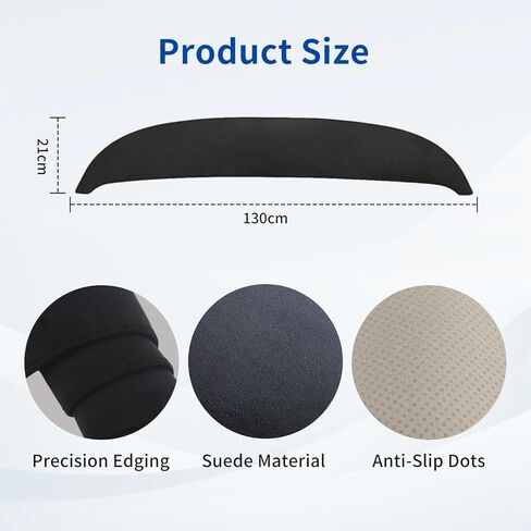 حصيرة غطاء لوحة القيادة متوافقة مع طراز Tesla Model Y Juniper 2025 2026، ملحقات حصيرة لوحة القيادة المصنوعة من الجلد السويدي بدون وهج لطراز Tesla الجديد Y Juniper (أسود) in Kuwait