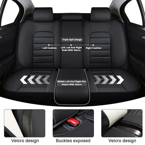 5 أغطية مقاعد لسيارة Chevy Traverse 2018-2026، أغطية مقاعد سيارة قابلة للتنفس، واقيات مقاعد السيارة مضادة للانزلاق ومقاومة للماء مع وسادة هوائية، وسادة سيارة مع جيوب تخزين (قياسي، أسود) in Saudi Arabia