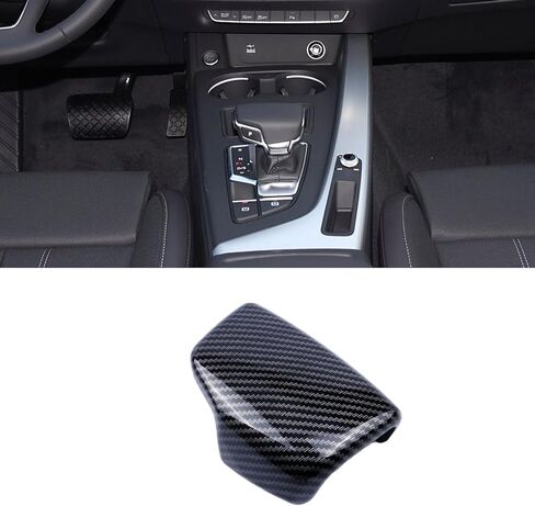 غطاء مقبض ناقل الحركة من جلد الغزال المطبوع من ألياف الكربون لسيارة Audi A4 S4 A5 S5 (17-25) Q5 SQ5 (18-25) Q7 (17-19)، طبقة خارجية لوحدة التحكم المركزية (سويدي) in Saudi Arabia