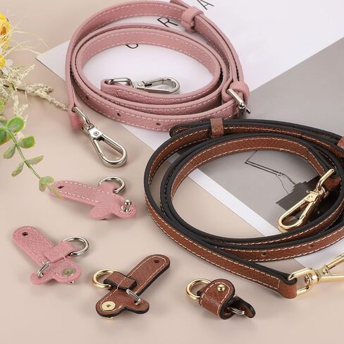 uxcell Leather Strap Kit, 95-115cm Crossbody Adjustable Leather Shoulder Strap Conversion Kit for Mini Pouch Handbags Purse Straps Crossbody, Pink in Saudi Arabia