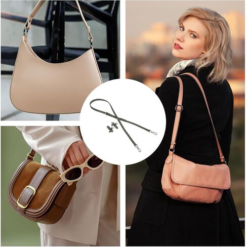 uxcell Leather Strap Kit, 95-115cm Crossbody Adjustable Leather Shoulder Strap Conversion Kit for Mini Pouch Handbags Purse Straps Crossbody, Pink in Saudi Arabia