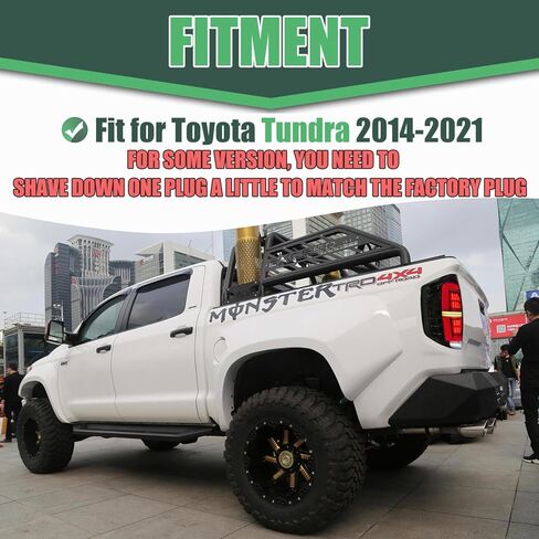 مصابيح خلفية LED من Letsdate لسيارة Toyota Tundra 2014-2021، مجموعة المصابيح الخلفية لسيارة Tundra SR/ SR5/ Limited/Platinum/1794/TRD Pro مع إشارة انعطاف تسلسلية، التوصيل والتشغيل (التوصيل والتشغيل، زوج واحد) in Saudi Arabia