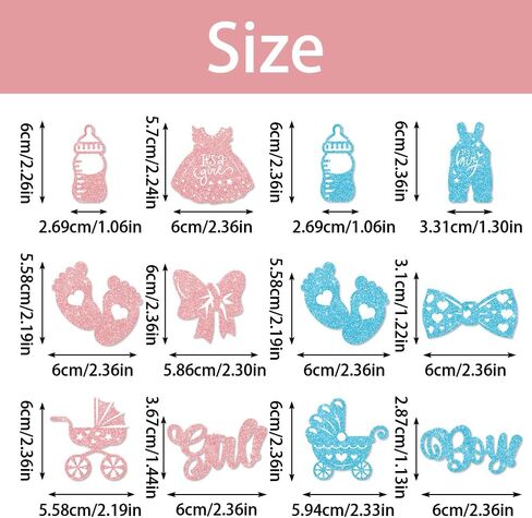 Cyuan 36PCS Gender Reveal Cupcake Toppers – Pink & Blue Glitter Baby Shower Decorations with Bottles, Bows, Bodysuits, Pants, Dresses & Baby Feet for Boy or Girl Party in Saudi Arabia