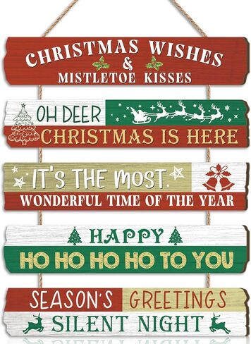 HPNIUB Winter Wooden Hanging Sign, Let It Snow Christmas Welcome Sign for Front Door, Farmhouse Snowflake Wall Art, Hot Cocoa Plaque for Home Indoor Outdoor New Years Wall Decor in Saudi Arabia