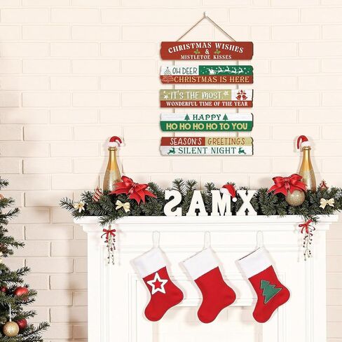 HPNIUB Winter Wooden Hanging Sign, Let It Snow Christmas Welcome Sign for Front Door, Farmhouse Snowflake Wall Art, Hot Cocoa Plaque for Home Indoor Outdoor New Years Wall Decor in Saudi Arabia