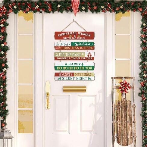 HPNIUB Winter Wooden Hanging Sign, Let It Snow Christmas Welcome Sign for Front Door, Farmhouse Snowflake Wall Art, Hot Cocoa Plaque for Home Indoor Outdoor New Years Wall Decor in Saudi Arabia
