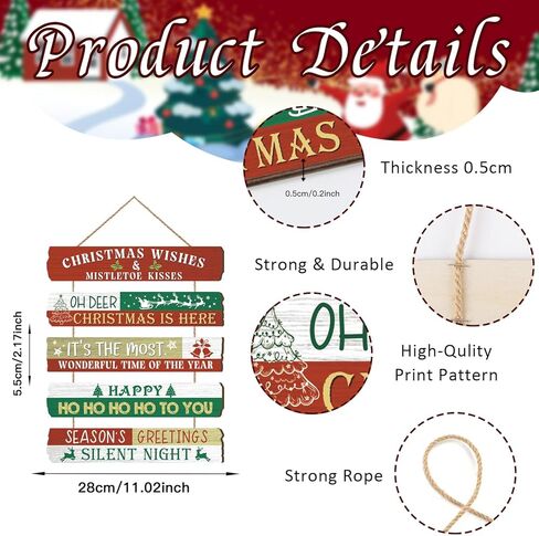 HPNIUB Winter Wooden Hanging Sign, Let It Snow Christmas Welcome Sign for Front Door, Farmhouse Snowflake Wall Art, Hot Cocoa Plaque for Home Indoor Outdoor New Years Wall Decor in Saudi Arabia