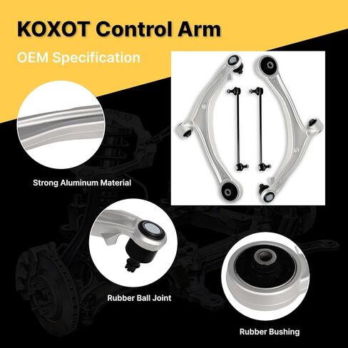 4Pcs Front Left Right Lower Control Arm with Ball Joint Assembly Sway Bar Link End Fit for Compatible with Honda 2011 2012 2013 2014 2015 2016 2017 Odyssey K622002 K622210 K750304 in Saudi Arabia