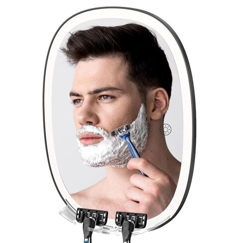 COSMIRROR Shower Mirror Fogless for Shaving with Multiple Razor Holders, No-Drilling Adjustable Fogless Mirror for Shower, Bathroom Anti-Fog Shaving Mirror Shatterproof & Waterproof for Men and Women in Kuwait