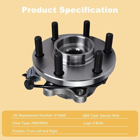 515065 Pair 2 Front Wheel Bearing and Hub Assembly for 4WD 2005-2019 Nissan Frontier, 2005-2012 Pathfinder, 2005-2015 Xterra, 2009-2012 Suzuki Equator in Kuwait