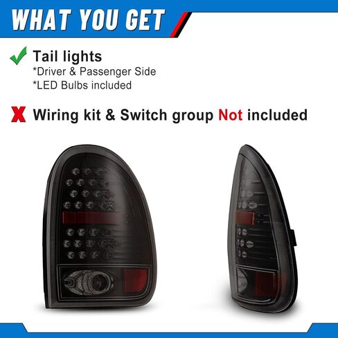 أضواء خلفية LED متوافقة مع كرايسلر تاون كونتري 1996 1997 1998 1999 2000 مجموعة المصابيح الخلفية للسائق مجموعة استبدال الركاب الدخان in Saudi Arabia