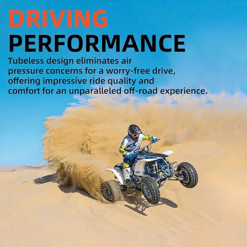 LANCER AT25X8-12 Lightweight All-Terrain ATV/UTV Tires (Set of 2) - 6PR Tubeless Design for Mud, Sand & Off-Road Trail Riding in Saudi Arabia