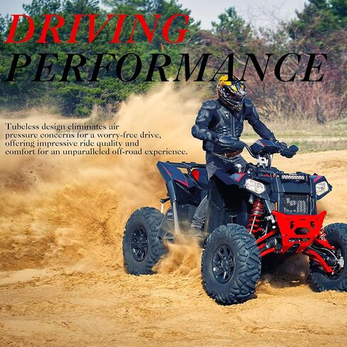 LANCER AT25X8-12 Lightweight All-Terrain ATV/UTV Tires (Set of 2) - 6PR Tubeless Design for Mud, Sand & Off-Road Trail Riding in Saudi Arabia