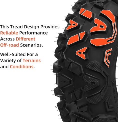 LANCER AT25X8-12 Lightweight All-Terrain ATV/UTV Tires (Set of 2) - 6PR Tubeless Design for Mud, Sand & Off-Road Trail Riding in Saudi Arabia