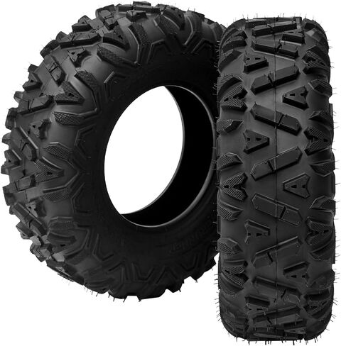 LANCER AT25X8-12 Lightweight All-Terrain ATV/UTV Tires (Set of 2) - 6PR Tubeless Design for Mud, Sand & Off-Road Trail Riding in Kuwait