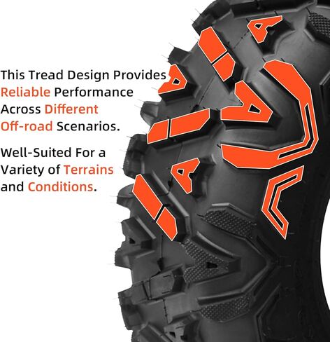 LANCER AT25X8-12 Lightweight All-Terrain ATV/UTV Tires (Set of 2) - 6PR Tubeless Design for Mud, Sand & Off-Road Trail Riding in Kuwait