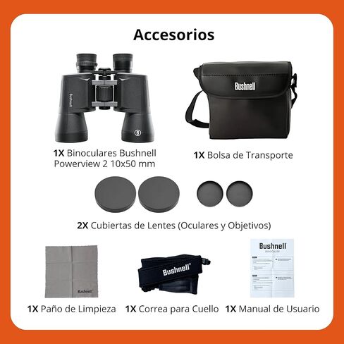 Bushnell PowerView 2 Binoculars, High-Definition Binoculars with Multi-Coated Lenses, Durable Aluminum Alloy Chassis, Wide Field of View, Ideal for Wildlife Observation, Hiking and Sporting Events in Saudi Arabia
