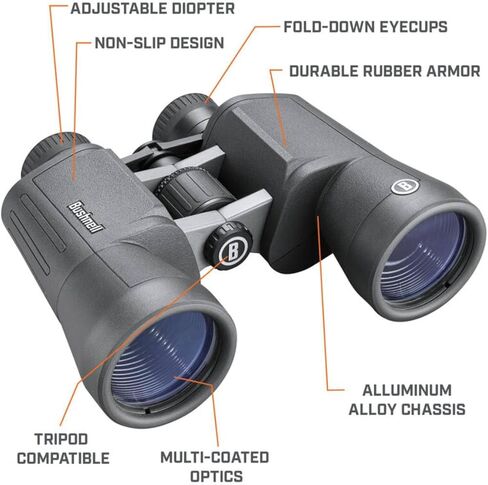 Bushnell PowerView 2 Binoculars, High-Definition Binoculars with Multi-Coated Lenses, Durable Aluminum Alloy Chassis, Wide Field of View, Ideal for Wildlife Observation, Hiking and Sporting Events in Saudi Arabia