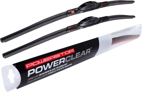 POWERSTOP PowerClear – PCK-2419-1 - Front 24" + 19" Windshield Wiper Blade Set, J-Hook Type For Toyota Camry, Chevrolet Impala, Chevrolet Equinox, Honda Civic, Dodge Journey [Model Specific] in Saudi Arabia