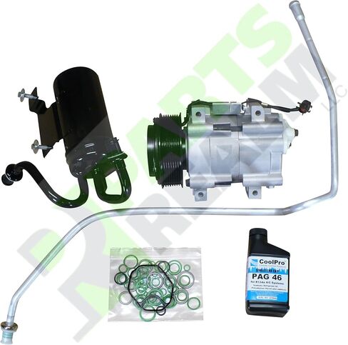 CO-0220AK مجموعة ضاغط مكيف الهواء الجديدة دودج رام R2500 R3500 5.9 لتر ديزل، شاحنات 6.7 لتر 2006 2007 2008 2009 تأتي مع ضاغط مكيف الهواء ومراكم وخط سائل مع فتحة وحلقات زيتية in Saudi Arabia