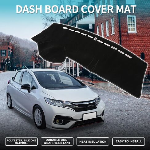 Dash Cover for Honda Fit Non-Slip | Center Console Dashboard Cover Pad Carpet Black 1 Pcs in Saudi Arabia