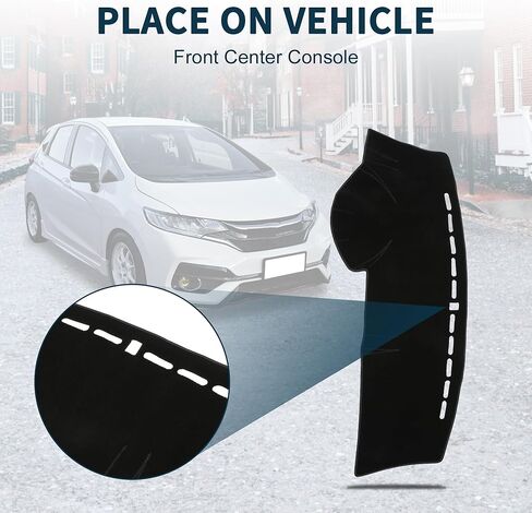 Dash Cover for Honda Fit Non-Slip | Center Console Dashboard Cover Pad Carpet Black 1 Pcs in Saudi Arabia
