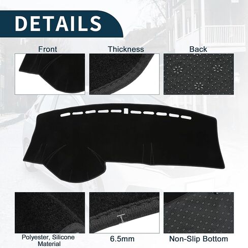 Dash Cover for Honda Fit Non-Slip | Center Console Dashboard Cover Pad Carpet Black 1 Pcs in Saudi Arabia