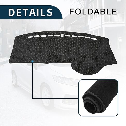 Dash Cover for Honda Fit Non-Slip | Center Console Dashboard Cover Pad Carpet Black 1 Pcs in Saudi Arabia
