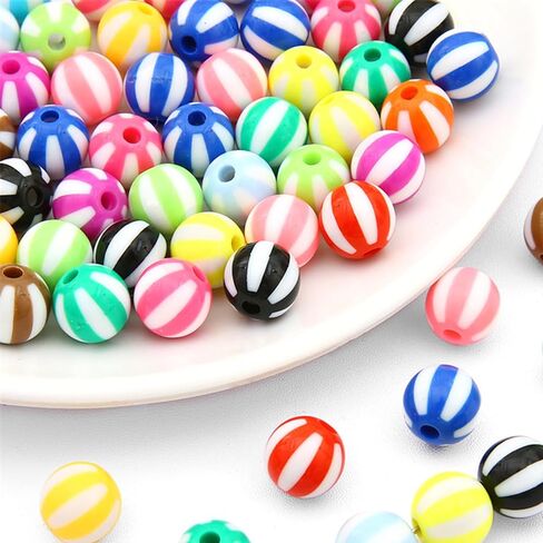 30PCS 20MM Bubblegum Beads for Pens, Stripe Rhinestones Disco Ball Chunky Large Acrylic Round Beads for Bag Focal Beadable Pen Keychain Making Jewelry Bracelet Making DIY Crafts in Saudi Arabia
