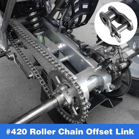5 Pcs 420 Chain Roller, Manganese Steel 420 Chain Offset Link Half Link Chains Standard Master Roller Connector Split Links for Most Motorcycle Bicycle Machine Chains Installation in Saudi Arabia