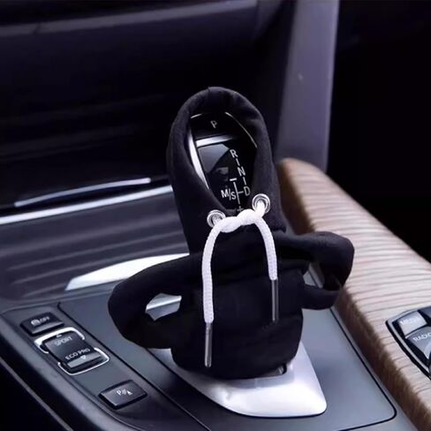 Gear Shift Hoodie, Universal Car Shift Knob Cover, Fashionable Gear Shifts Knob Cover, Automotive Interior Cute Gadgets (Black) in Saudi Arabia
