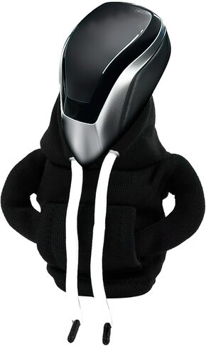 Gear Shift Hoodie, Universal Car Shift Knob Cover, Fashionable Gear Shifts Knob Cover, Automotive Interior Cute Gadgets (Black) in Saudi Arabia