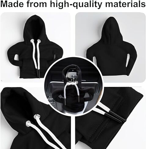 Gear Shift Hoodie, Universal Car Shift Knob Cover, Fashionable Gear Shifts Knob Cover, Automotive Interior Cute Gadgets (Black) in Saudi Arabia
