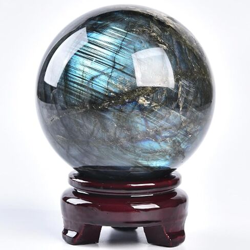 Large Rose Quartz Crystal Sphere Natural Pink Healing Crystal Ball with Stand Meditation Decorative Balls Home Decor 100-110mm/3.9-4.3" in Kuwait