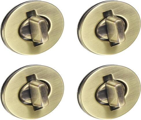 uxcell 4Pcs Twist Turn Lock Clasp, 24 x 16mm Closures Lock Fasteners for Purse Zinc Alloy Oval Bag Closure Clip Hardware Accessories for DIY Handbag Craft, Gold in Saudi Arabia