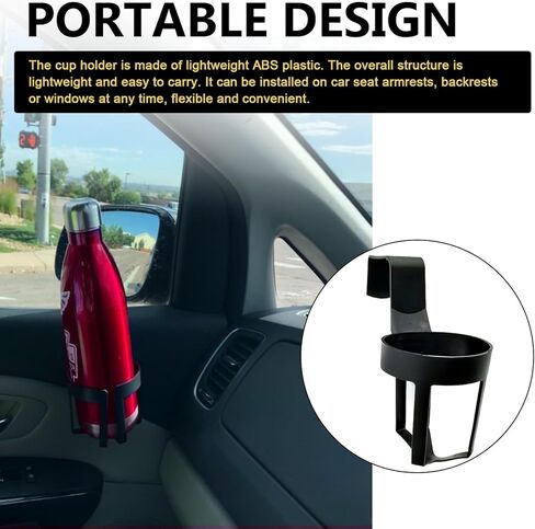 2 PCS Car Cup Holder, Portable Auto Drink Holder Expander, Anti-slip Vehicle Beverage & Cup Storage, Universal for Most Cars (Black #12) in Saudi Arabia