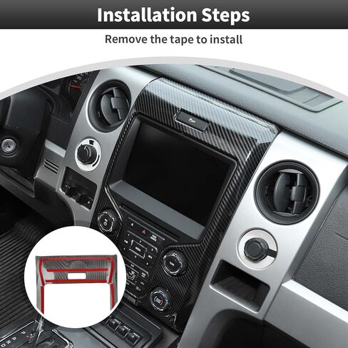 CheroCar for F-150 Carbon Fiber Interior Center Console Dash Panel Cover Trim Compatible with Ford F150 Raptor 2013 2014 Interior Accessories in Saudi Arabia