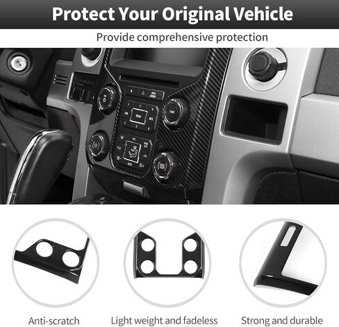 CheroCar for F-150 Carbon Fiber Interior Center Console Dash Panel Cover Trim Compatible with Ford F150 Raptor 2013 2014 Interior Accessories in Saudi Arabia