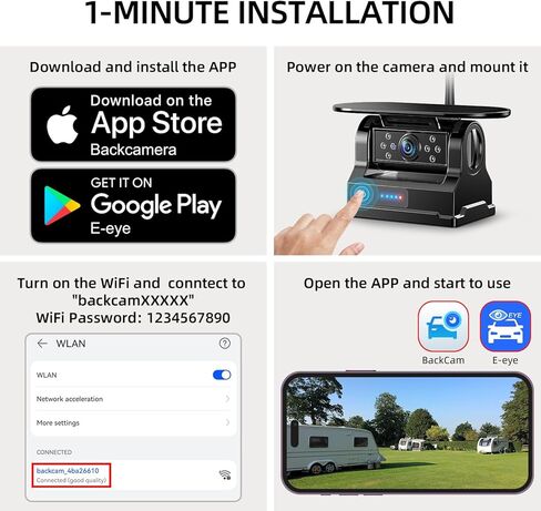 eRapta Reverse Camera 3.0 License Plate Backup Camera HD 149° Wide Rear View IP69K Waterproof IR Night Vision Easy Mount DIY Grid for Cars Trucks Pickups SUV RV Van Jeep ERT11 in Saudi Arabia
