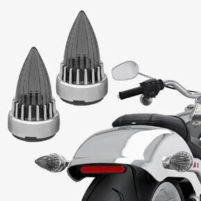 Motorcycle 2“ Turn Signal Clip-on 2 Pack Bullet Rear Tail Light Lens Covers for Harley Softail Street Road Glide Fat boy Sportster Dyna Deluxe(Red) in Kuwait