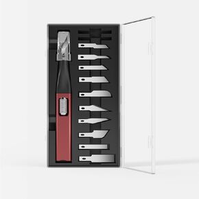 Exacto Knife Sets,Hidden Blade Design at The End,10 Different Types of High Qualiry Carbon Steel Exacto Knife Blades.Craft Knife for Crafting,Arts,Modeling,Scrapbooking,Stencil.Blue in Kuwait