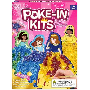 ZUNIRA Poke-in Kits Dream Princess, Mess-Free Creative Activity for Girls & Boys, Great for Pretend Play, DIY Art Craft Set, Christmas Gifts for Kids Ages 3, 4, 5, 6, 7, 8, 9 in Saudi Arabia