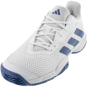 adidas Barricade Sneaker, White/Lucid Blue/Semi Flash Aqua, 2.5 US Unisex little kid in Saudi Arabia