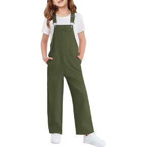 Haloumoning Girls Boys Overalls Adjustable Strap Loose Fit Jumpsuits Casual Bib Overalls 5-14 Years in Kuwait