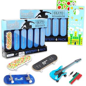 حقائب صغيرة لحفلات التزلج على الجليد مكونة من 12 قطعة - حزمة مع 12 لوحة أصابع غامضة للتزلج بطريقة برايل بالإضافة إلى ملصقات، المزيد | ألعاب صغيرة غامضة على لوح التزلج بطريقة برايل للأطفال in Kuwait