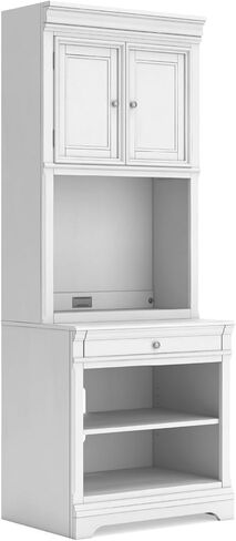 Signature Design by Ashley Janismore Traditional Home Office Credenza or 2 Adjustable Open Shelving Storage, Brown in Saudi Arabia